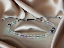 Load image into Gallery viewer, Grade A++ Fluorite Crystal Bead Bracelet 4mm Adjustable