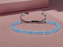 Load image into Gallery viewer, Handmade Blue Aquamarine Bracelet Powerful Bracelet4mm Adjustable