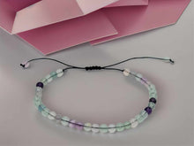 Load image into Gallery viewer, Grade A++ Fluorite Crystal Bead Bracelet 4mm Adjustable