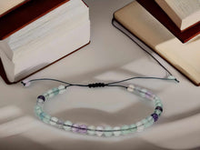 Load image into Gallery viewer, Grade A++ Fluorite Crystal Bead Bracelet 4mm Adjustable