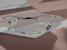 Load image into Gallery viewer, Grade A++ Fluorite Crystal Bead Bracelet 4mm Adjustable