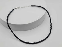 Load image into Gallery viewer, Genuine Black Obisidian Choker Necklace Adjustable 4mm