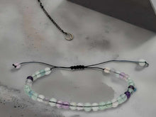 Load image into Gallery viewer, Grade A++ Fluorite Crystal Bead Bracelet 4mm Adjustable