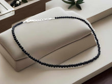 Load image into Gallery viewer, Genuine Black Obisidian Choker Necklace Adjustable 4mm