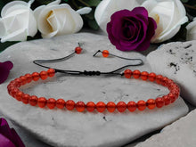 Load image into Gallery viewer, Carnelian Bracelet , Chakra Bracelet | adjustable 4mm Beaded