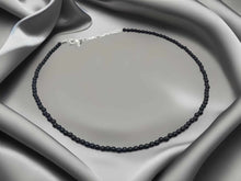 Load image into Gallery viewer, Genuine Black Obisidian Choker Necklace Adjustable 4mm