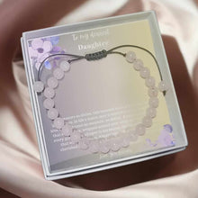 Load image into Gallery viewer, To My Daughter Love You Forever Rose Quartz Bracelet, Gemstone Beads Bracelet