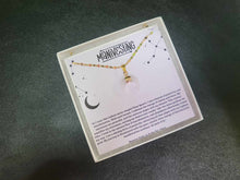 Load image into Gallery viewer, Clear Quartz Crescent Moon Necklace, Layering Statement Necklace Affirmation Necklace