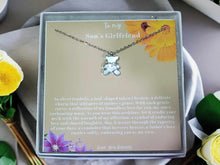 Load image into Gallery viewer, To My Son's Girlfriend Teddy Bear Necklace Christmas gift, Birthday Mothers Day