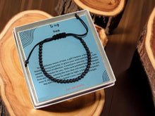 Load image into Gallery viewer, To My Son Love You Forever Hematite 4mm Beaded Bracelet for Your Son - Adjustable