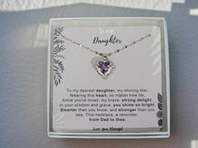 Load image into Gallery viewer, To My Daughter (From Mom or Dad ) Interlocking Hearts Necklace, Mother to Daughter Gift