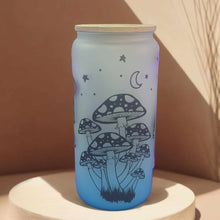 Load image into Gallery viewer, Mushrooms Beer Can Glass | Boho Coffee Glass | Aesthetic 20 oz