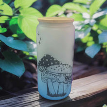 Load image into Gallery viewer, Mushrooms Beer Can Glass | Boho Coffee Glass | Aesthetic 20 oz