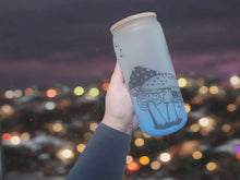 Load image into Gallery viewer, Mushrooms Beer Can Glass | Boho Coffee Glass | Aesthetic 20 oz