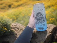 Load image into Gallery viewer, Mushrooms Beer Can Glass | Boho Coffee Glass | Aesthetic 20 oz