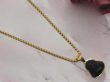 Load image into Gallery viewer, Black Obsidian Buddha Gold Outlined Necklace 20 inches