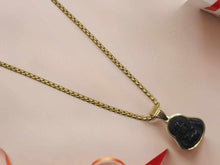 Load image into Gallery viewer, Black Obsidian Buddha Gold Outlined Necklace 20 inches