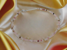 Load image into Gallery viewer, Strawberry Quartz 4mm adjustable Choker Necklace Silver tone Gorgeous Choker