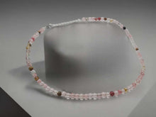 Load image into Gallery viewer, Strawberry Quartz 4mm adjustable Choker Necklace Silver tone Gorgeous Choker