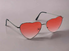 Load image into Gallery viewer, Heart Shape Heart Sunglasses Retro Vintage Silver Frame Pink Lenses