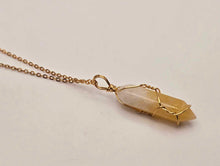 Load image into Gallery viewer, Elegant Gold Wire-Wrapped Citrine Point Necklace - Stunning Gift for Her