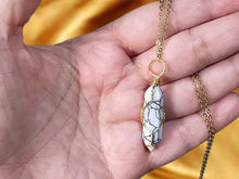 Load image into Gallery viewer, Elegant Gold Wire Wrapped Howite Point Necklace - 18 Inches