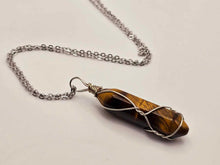 Load image into Gallery viewer, Elegant Silver Wire Wrapped Amazonite Agate Point Necklace - A Stylish Gift for Her