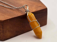 Load image into Gallery viewer, Elegant Silver Wire Wrapped Citrine Point Necklace - Perfect Gift for Her!