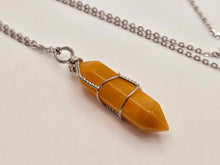 Load image into Gallery viewer, Elegant Silver Wire Wrapped Citrine Point Necklace - Perfect Gift for Her!