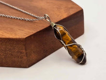 Load image into Gallery viewer, Elegant Silver Wire Wrapped Amazonite Agate Point Necklace - A Stylish Gift for Her
