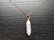 Load image into Gallery viewer, Elegant Gold Wire Wrapped Howite Point Necklace - 18 Inches