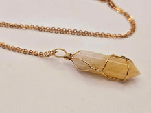 Load image into Gallery viewer, Elegant Gold Wire-Wrapped Citrine Point Necklace - Stunning Gift for Her
