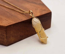 Load image into Gallery viewer, Elegant Gold Wire-Wrapped Citrine Point Necklace - Stunning Gift for Her