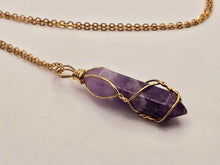 Load image into Gallery viewer, Elegant Gold Wire Wrapped Amethyst Point Necklace - Perfect Gift for Her