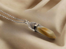 Load image into Gallery viewer, Elegant Silver Wire Wrapped Amazonite Agate Point Necklace - A Stylish Gift for Her