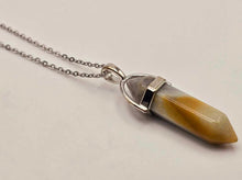 Load image into Gallery viewer, Elegant Silver Wire Wrapped Amazonite Agate Point Necklace - A Stylish Gift for Her
