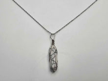 Load image into Gallery viewer, Elegant Silver Wire-Wrapped Howlite Point Necklace - Perfect Gift for Her