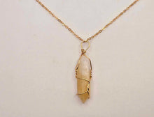 Load image into Gallery viewer, Elegant Gold Wire-Wrapped Citrine Point Necklace - Stunning Gift for Her