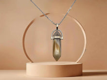 Load image into Gallery viewer, Elegant Silver Wire Wrapped Amazonite Agate Point Necklace - A Stylish Gift for Her