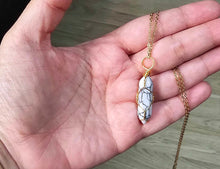 Load image into Gallery viewer, Elegant Gold Wire Wrapped Howite Point Necklace - 18 Inches