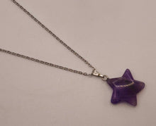 Load image into Gallery viewer, Elegant Amethyst Star Necklace - Silver Tone for Every Occasion Silver Tone