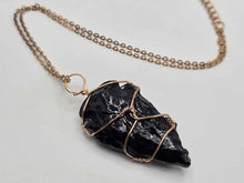Load image into Gallery viewer, Elegant Black Tourmaline Crystal Necklace - 18 Inches, Gold Tone