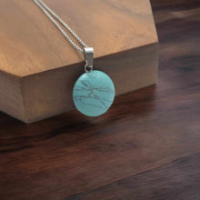 Load image into Gallery viewer, Elegant Turquoise Crystal Necklace - 18 Inches, Silver Tone Turquoise Necklace