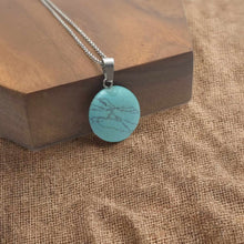 Load image into Gallery viewer, Elegant Turquoise Crystal Necklace - 18 Inches, Silver Tone Turquoise Necklace