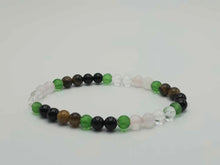 Load image into Gallery viewer, Harmonious Energies Bracelet - Moldavite, Black Obsidian, Rose Quartz, Tiger Eye
