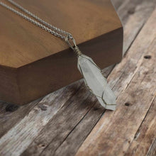 Load image into Gallery viewer, Clear Quartz Handmade Point Necklace Hexagon Chain Pendant