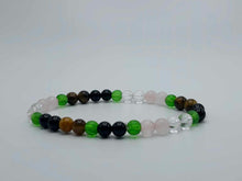 Load image into Gallery viewer, Harmonious Energies Bracelet - Moldavite, Black Obsidian, Rose Quartz, Tiger Eye