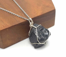 Load image into Gallery viewer, Natural Raw black tourmaline pendant necklace Wire wrapped