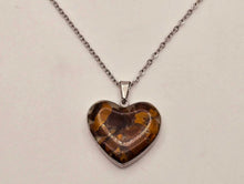 Load image into Gallery viewer, Radiant Tiger Eye Heart Necklace: A Symbol of Strength and Beauty