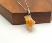 Load image into Gallery viewer, Natural Handmade Crystal Silver Citrine Necklace Raw Stone
